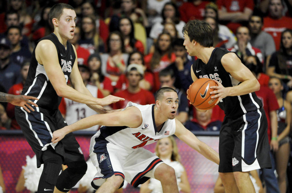 Kyle Wiltjer, left, and Kevin Pangos, Gonzaga Bulldogs (Casey Sapio/USA TODAY Sports)