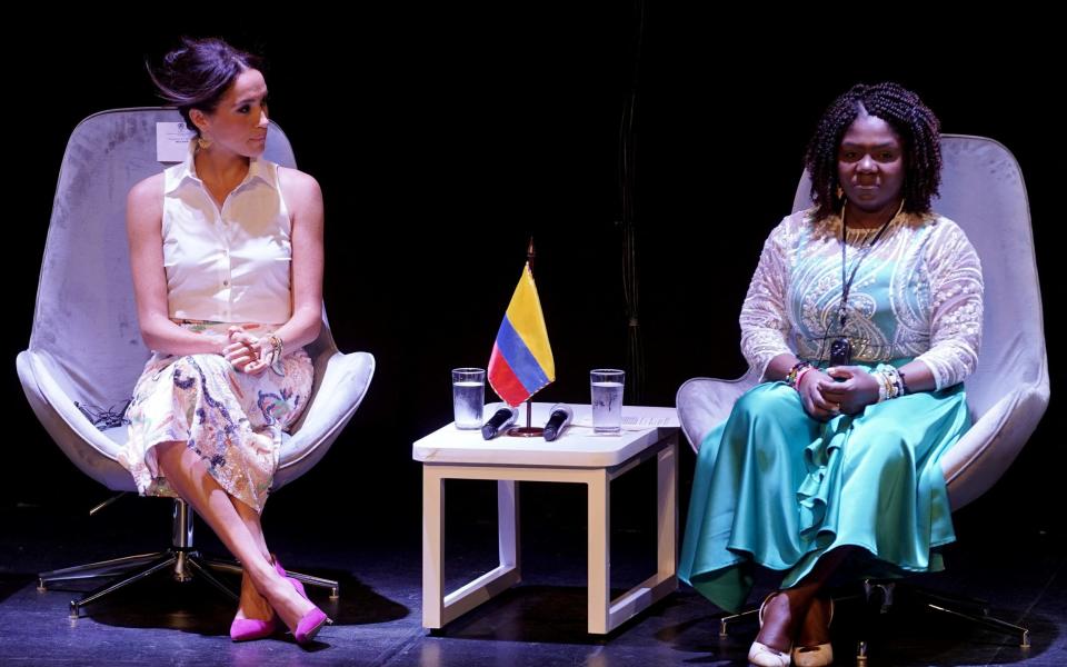 The Duchess of Sussex with Colombia's Vice President Francia Marquez