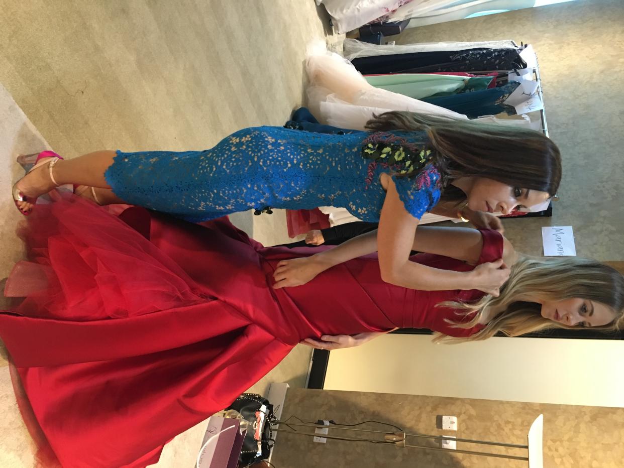 Monique Lhuillier travel diary: behind the scenes fitting before the show