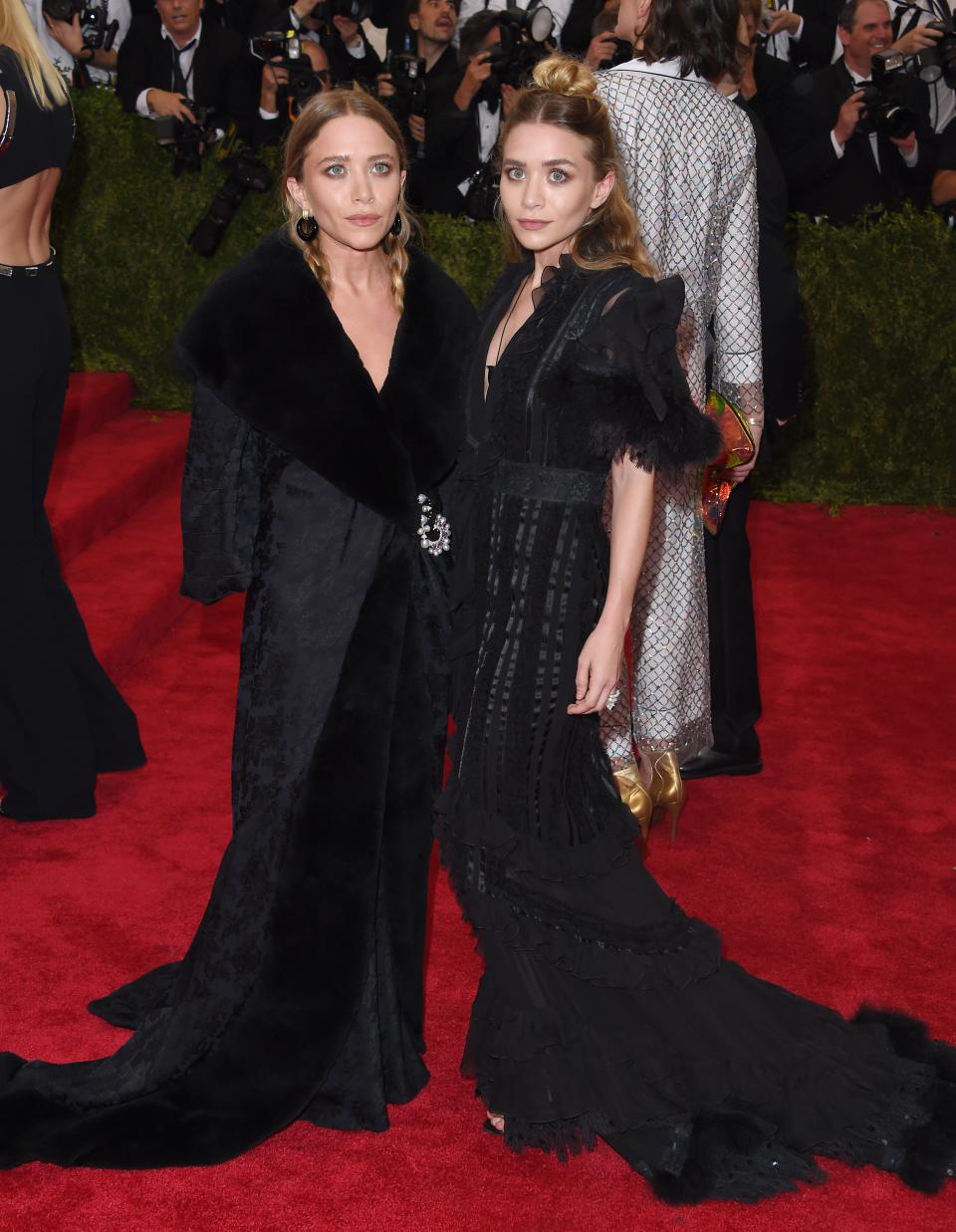 Mary-Kate and Ashley Olsen in vintage John Galliano for Christian Dior at the 2015 Met Gala.