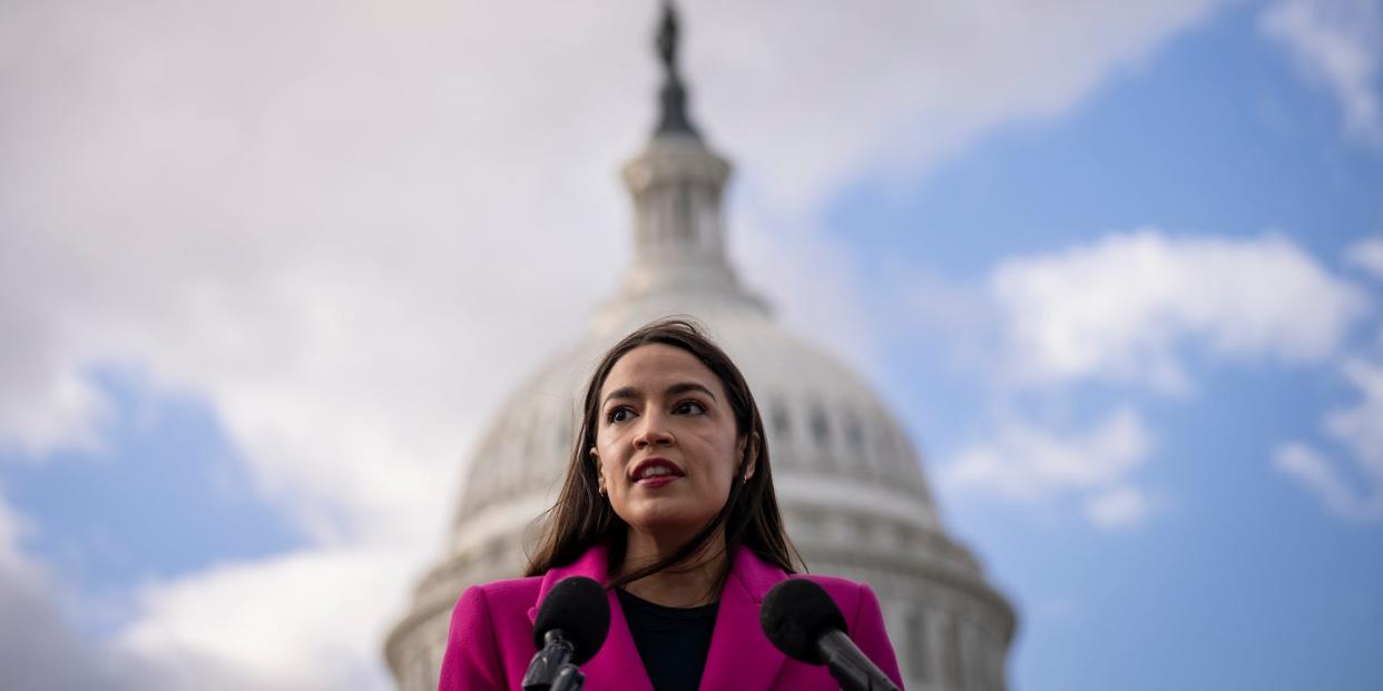 Democratic Rep. Alexandria Ocasio-Cortez of New York was among the Democrats who voted against the symbolic resolution.