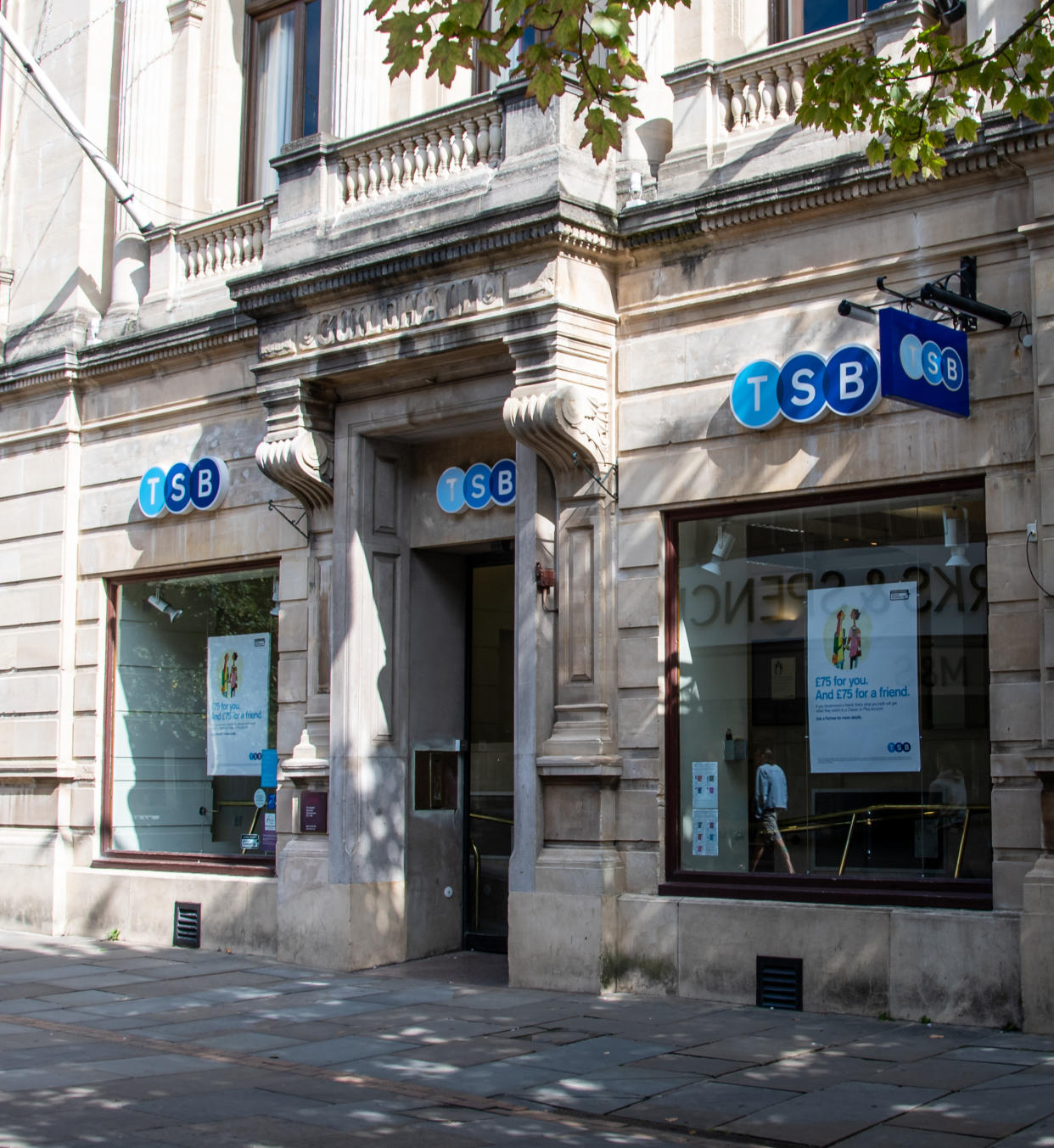 Gloucester, United Kingdom - September 08 2019:  The branch of TSB bank on Eastgate Street