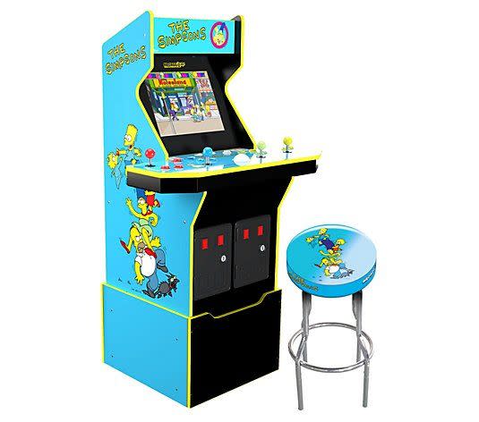 <p><a href="https://go.redirectingat.com?id=74968X1596630&url=https%3A%2F%2Fwww.qvc.com%2Farcade1up-the-simpsons-arcade-w-riser-%2526-stool%25284-player%2529.product.E239449.html&sref=https%3A%2F%2F" rel="nofollow noopener" target="_blank" data-ylk="slk:Shop Now;elm:context_link;itc:0;sec:content-canvas" class="link ">Shop Now</a></p><p>The Simpsons Arcade with Riser & Stool (4 Games In 1)</p><p>qvc.com</p><p>$549.99</p>