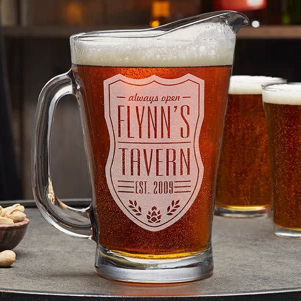 6) Personalized Beer Pitcher & Pint Glasses