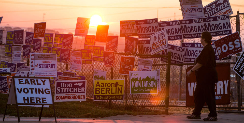 Campaign signs in Winston-Salem, N.C.