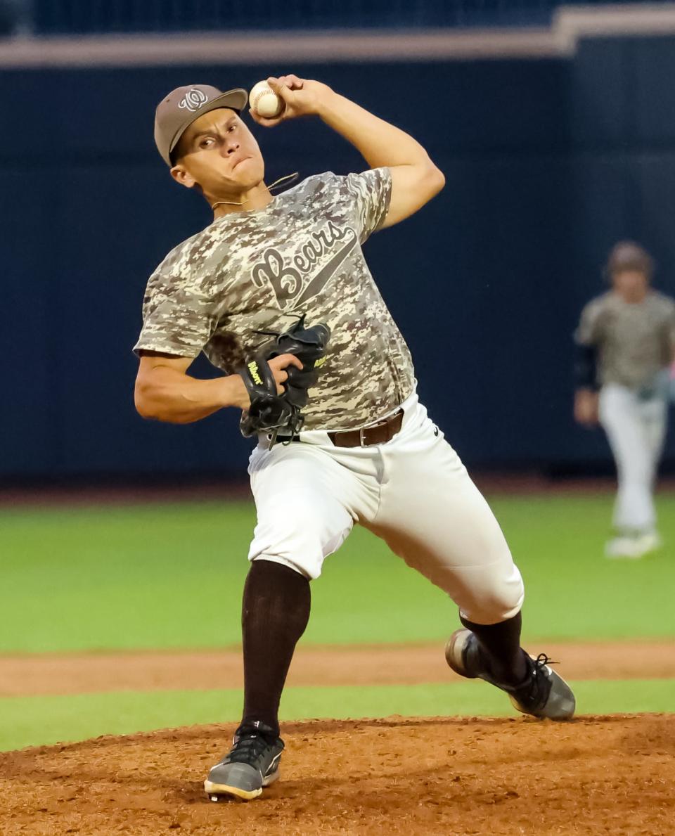 Waynedale's Otto Solorzano fires this pitch against Harrison Central.