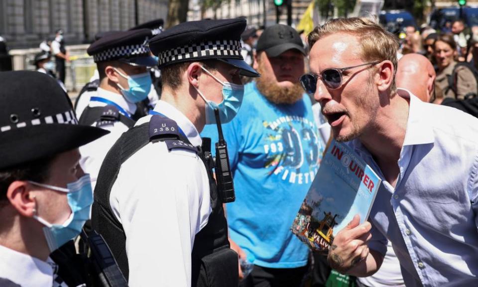 Laurence Fox at an anti-lockdown protest in London, June 2021