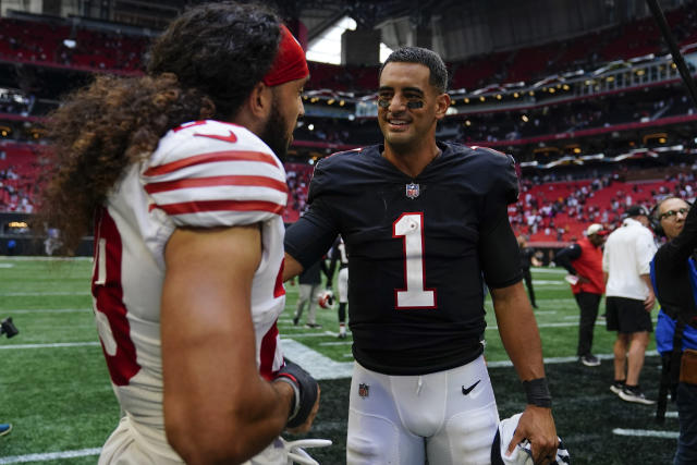 Mariota accounts for 3 TDs, Falcons beat 49ers 28-14