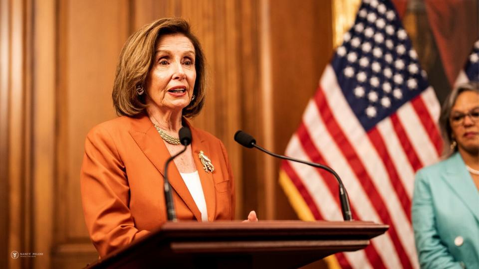 美國眾議院議長裴洛西（Nancy Pelosi）。   圖：翻攝自裴洛西Twitter（資料照）