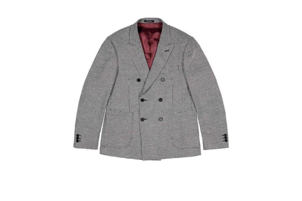 Noah double-breasted houndstooth jacket