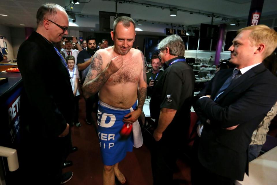 Naked vow: Williams stripped off to celebrate his title win on Sunday