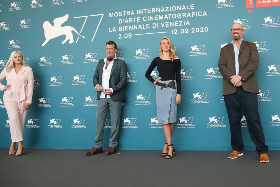 <div class="inline-image__caption"><p>Amanda Presmyk, Thomas Jane, Isabel May and Dallas Sonnier attend the photocall of the movie Run Hide Fight at the 77th Venice Film Festival on September 10, 2020, in Venice, Italy. </p></div> <div class="inline-image__credit">Elisabetta Villa/Getty</div>
