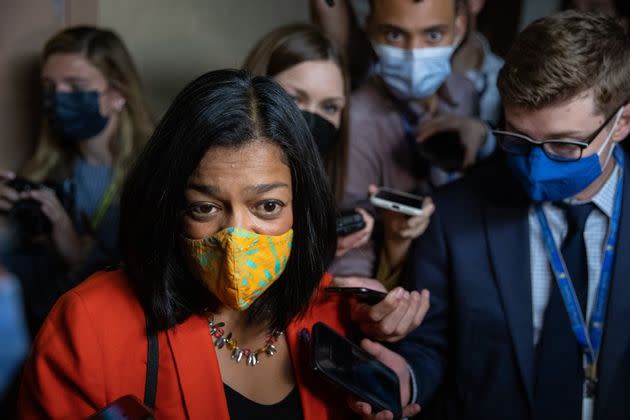 Rep. Pramila Jayapal (D-Wash.), who chairs the Congressional Progressive Caucus is urging Democrats to shy away from cutting out programs from Build Back Better. (Photo: The Washington Post via Getty Images)