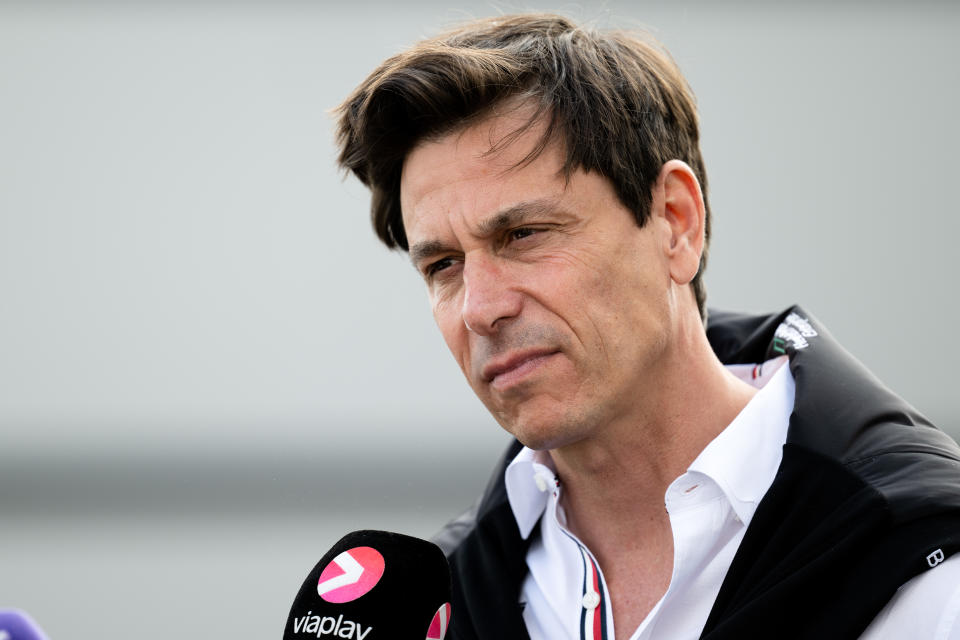 Toto Wolff, pictured here speaking to the media at the Australian Grand Prix.