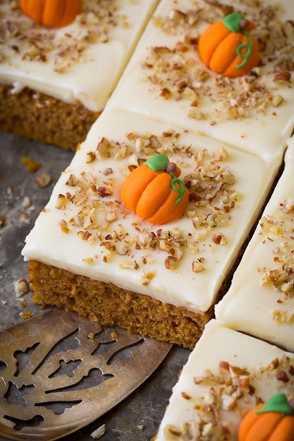 Pumpkin Sheet Cake with Cream Cheese Frosting