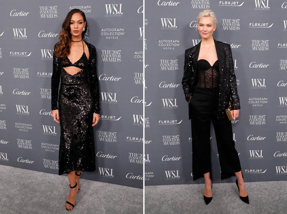 Fellow models Joan Smalls and Karlie Kloss were also in attendance [Photo: Getty]