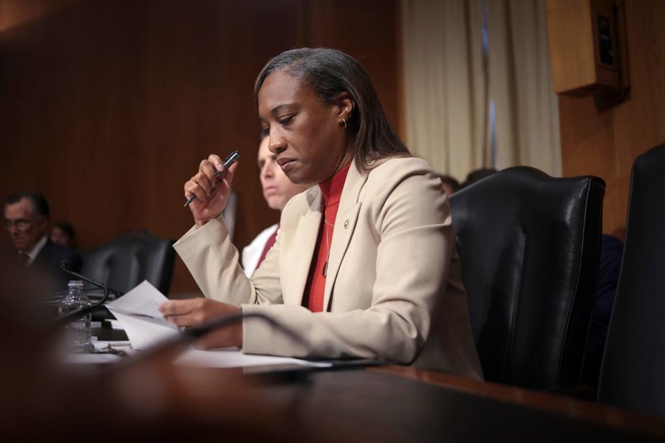 Sen. Laphonza Butler attended a senate homeland security hearing on Oct. 31, 2023.