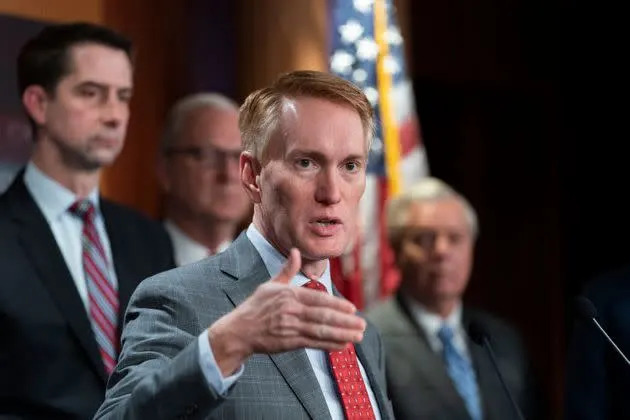 Sen. James Lankford (R-Okla.), speaks with reporters on Wednesday, March 10 in Washington. (Photo: via Associated Press)