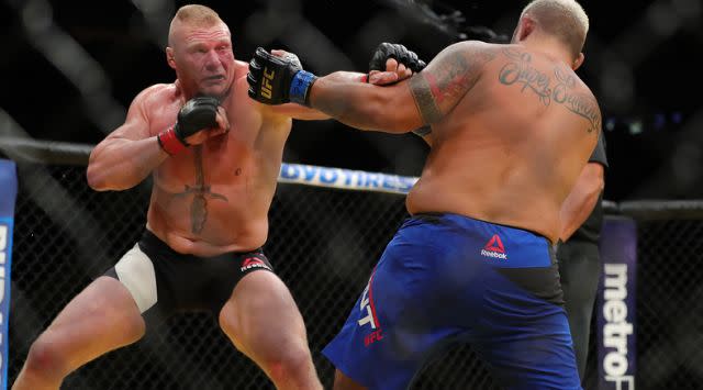 Lesnar's last UFC fight was against Mark Hunt. Image: Getty