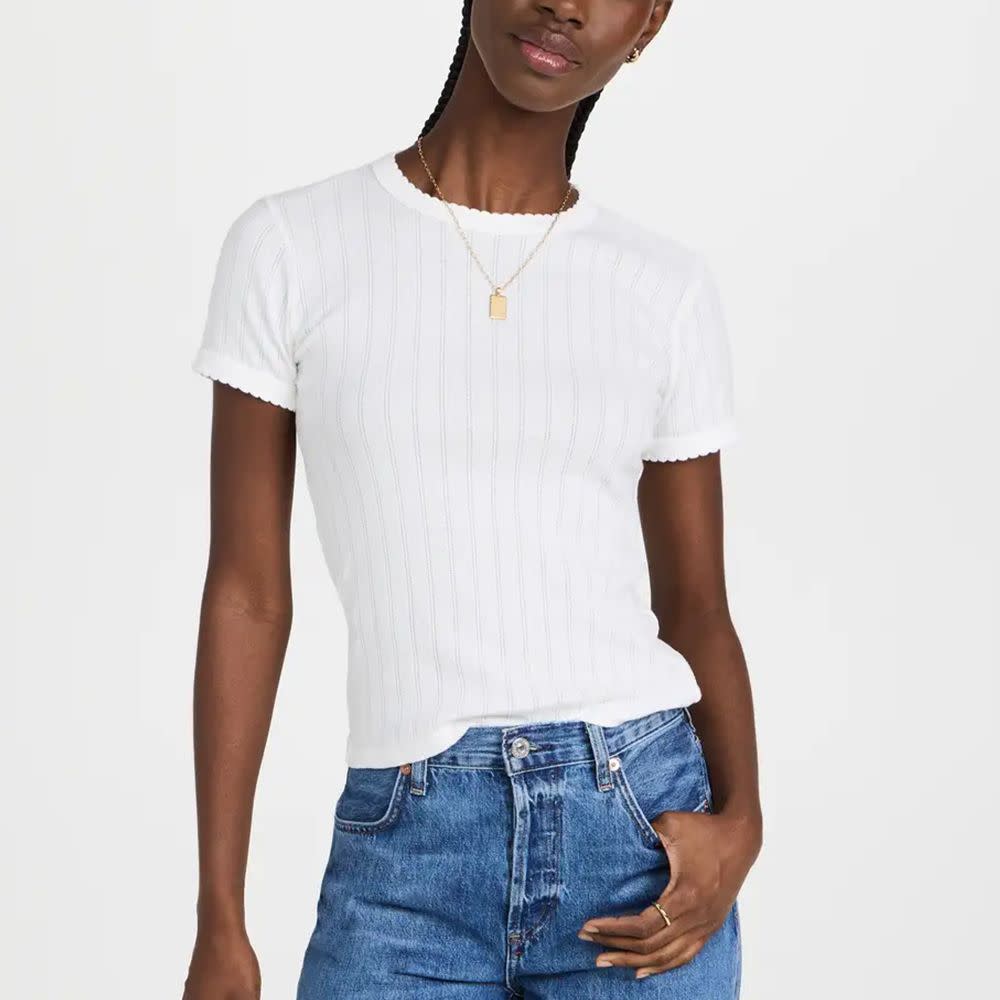 <p><a href="https://go.redirectingat.com?id=74968X1596630&url=https%3A%2F%2Fwww.shopbop.com%2Fpointelle-short-sleeve-tee-leset%2Fvp%2Fv%3D1%2F1528966298.htm&sref=https%3A%2F%2Fwww.elle.com%2Ffashion%2Fshopping%2Fg28844069%2Fbest-t-shirt-brands%2F" rel="nofollow noopener" target="_blank" data-ylk="slk:Shop Now;elm:context_link;itc:0;sec:content-canvas" class="link rapid-noclick-resp">Shop Now</a></p><p>Pointelle Short Sleeve Tee</p><p>Shopbop</p><p>$78.00</p>