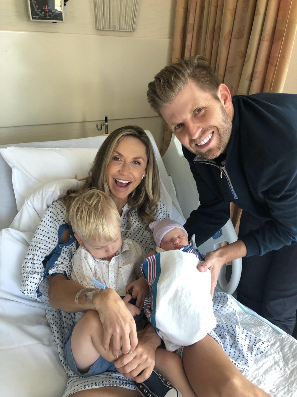 Eric Trump and wife Lara Lea Trump became a family of four on Monday, Aug. 19, 2019. The couple welcomed baby girl Carolina. They already have a nearly 2-year-old son together.
