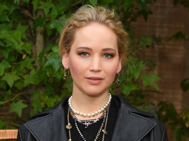 Jennifer Lawrence attends Paris Fashion Week in 2020.