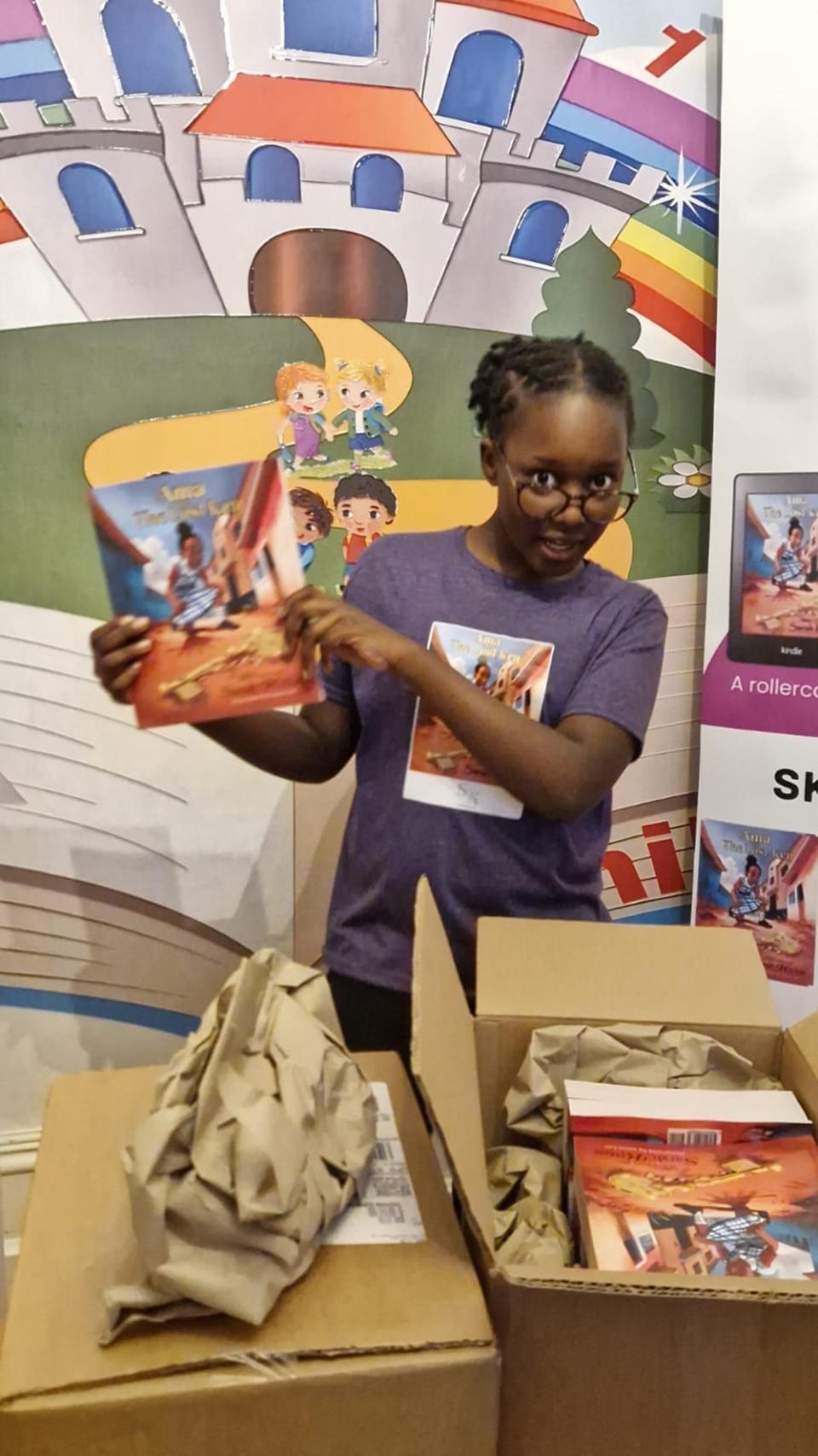 Girl holding book