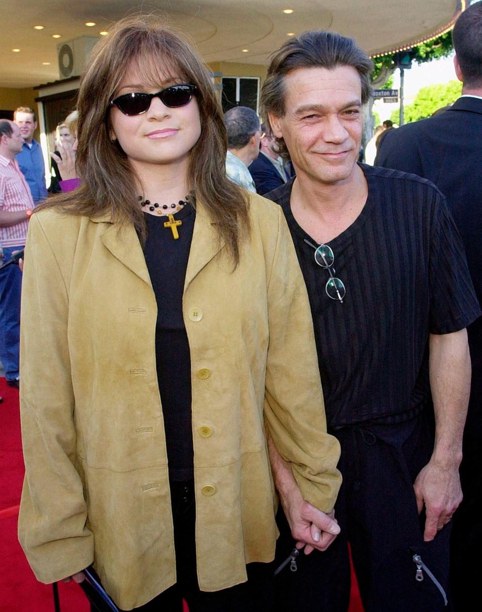 Valerie Bertinelli and Eddie Van Halen, photographed in Los Angeles in 2001, remained close despite divorcing in 2007.