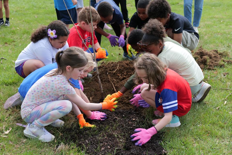 Mt. Pleasant and Maple Lane Elementary students celebrated Arbor Day with tree planting, scavenger hunts and more education opportunities last week. The second and third graders got the opportunity to "get outside and learn about the benefits of trees and their importance in our environment," according to one organizer Delaware Center for Horticulture.