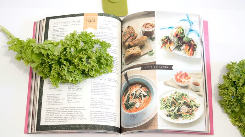 Cook book and parsley