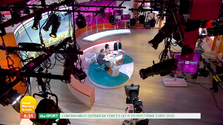 The 'Good Morning Britain' studio on Wednesday March 18. (ITV)