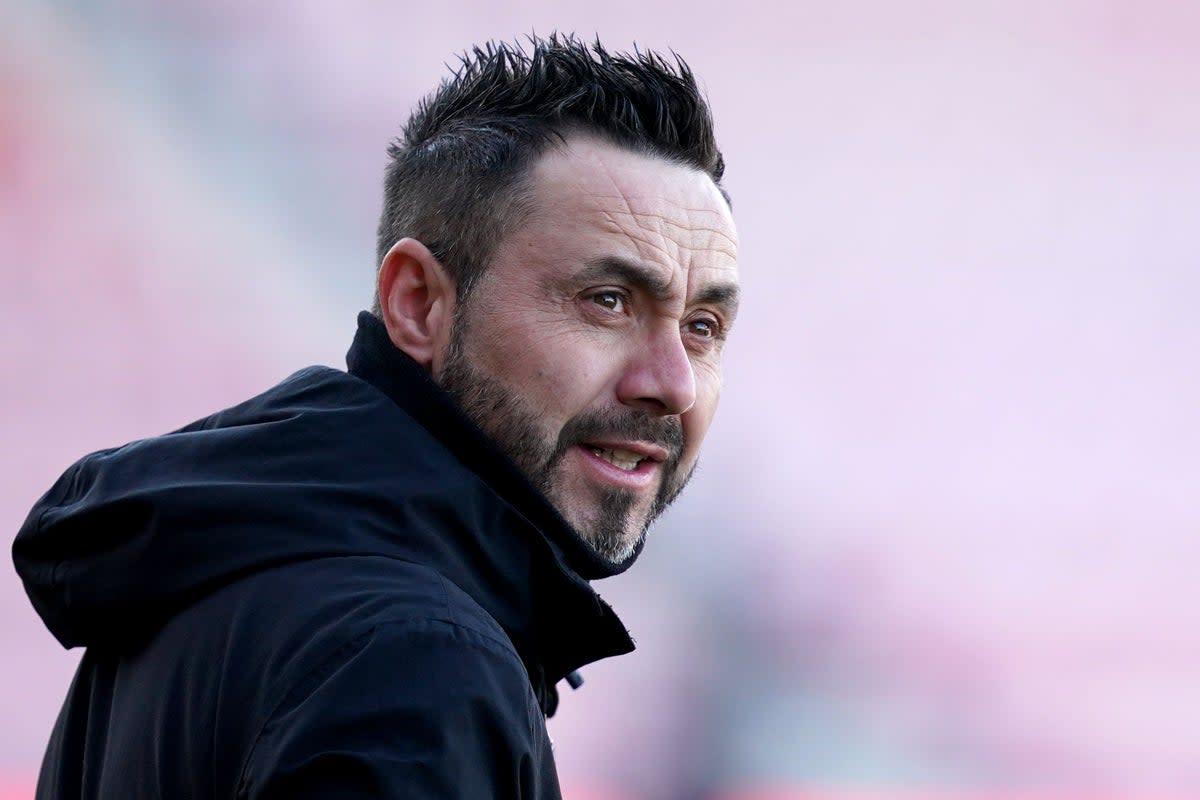 Brighton head coach Roberto De Zerbi is preparing for an FA Cup semi-final against Manchester United (John Walton/PA) (PA Wire)