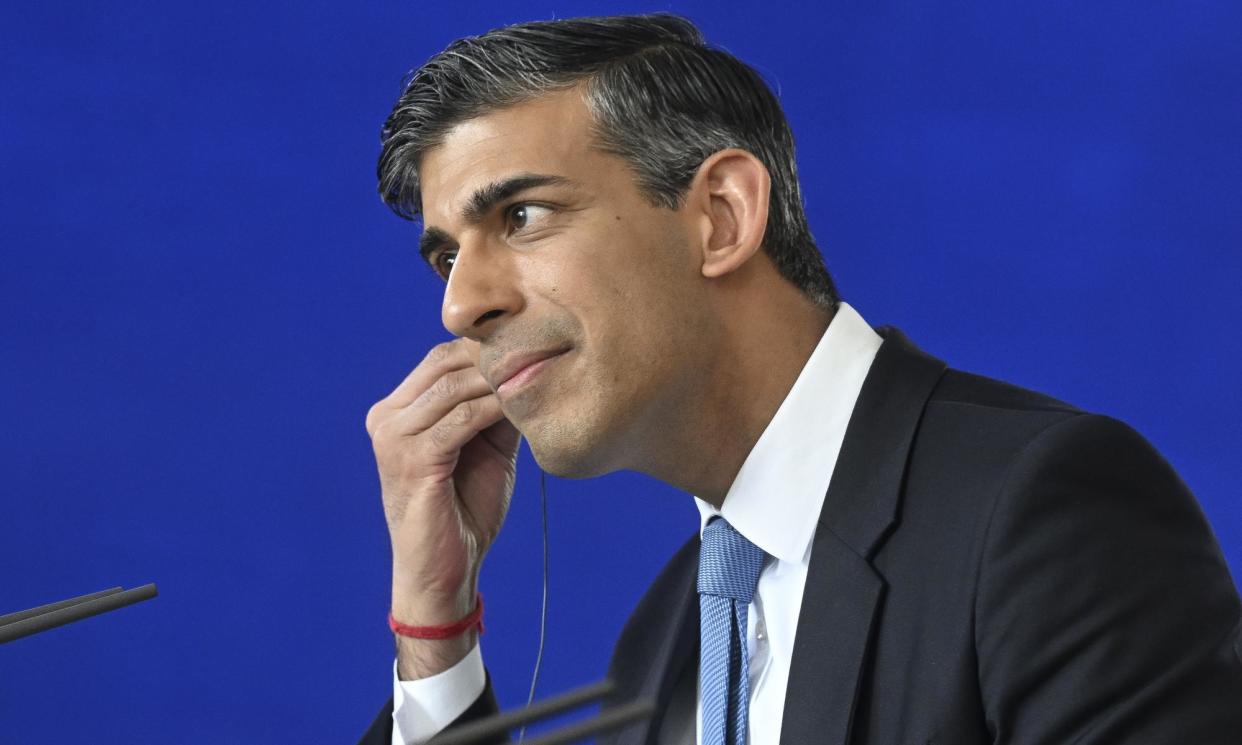 <span>Rishi Sunak is said to be feeling more secure after a week of policy progress but advisers are nervous about imminent local election results.</span><span>Photograph: Anadolu/Getty Images</span>