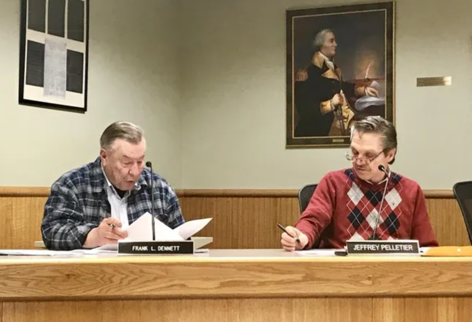 Frank Dennett at a Kittery Town Council meeting in 2018. Dennett served on the council for 29 years.