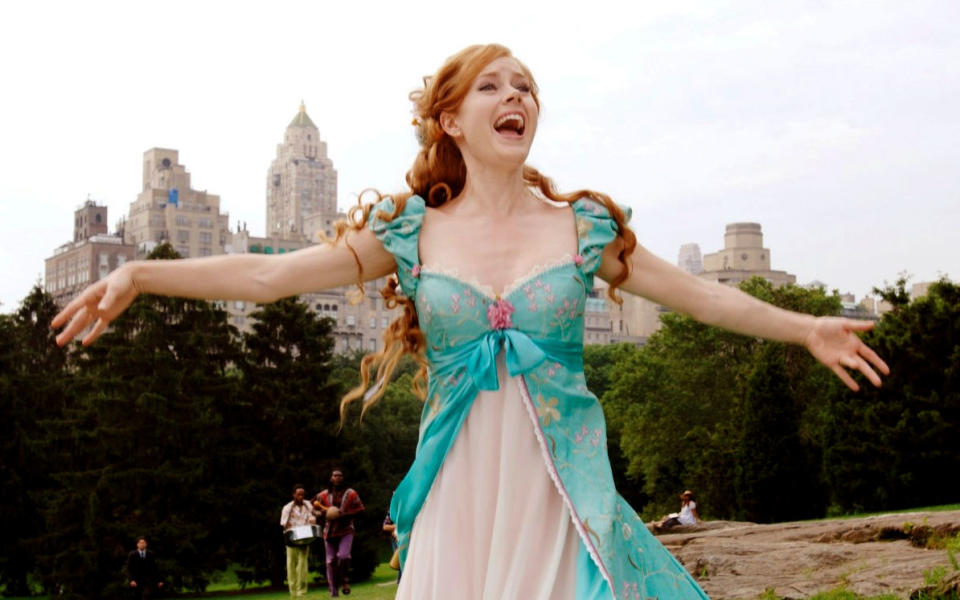 Amy Adams belting out a tune in 'Enchanted' - Credit: Disney