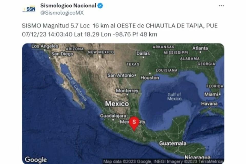 Epicentro de sismo en Chiautla de Tapia, en Puebla, se percibió en la CDMX