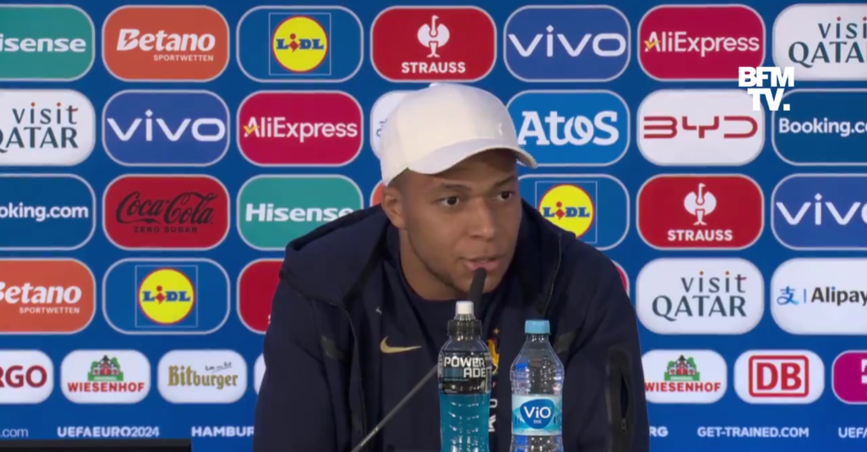 Le capitaine de l’équipe de France de Football, Kylian Mbappé, appelle à voter au second tour des élections législatives, le 4 juillet 2024.