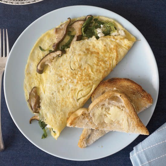 Wild Mushroom and Goat Cheese Omelets