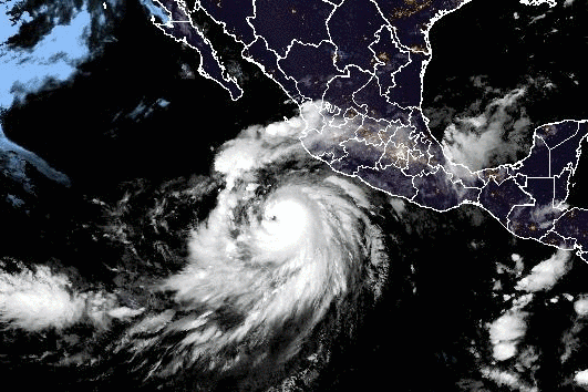 A satellite view of Hurricane Hilary on Aug. 17, 2023.. (NOAA)