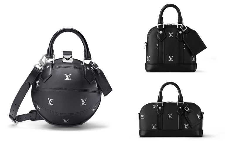 LV Blason小牛皮Jeffrey Bowling保齡球包／222,000元、LV Blason小牛皮Nano Alma包款／121,000元、LV Blason小牛皮Alma East West包款／161,000元（圖／品牌提供）