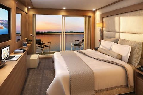 Viking Astrild's staterooms feature floor-to-ceiling picture windows, amid a cool Nordic ash-blonde decor