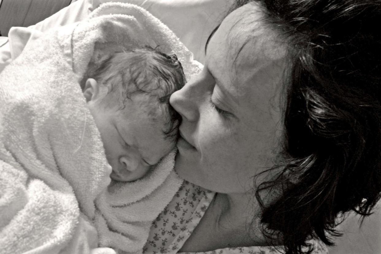 Rhiannon Davies with her daughter Kate Stanton Davies who died shortly after birth in 2009: PA