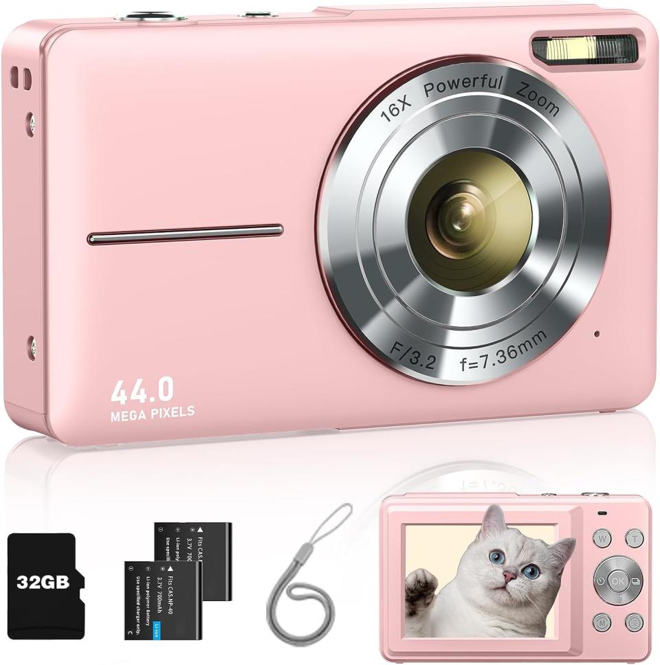pink digital camera under 100 with SD card