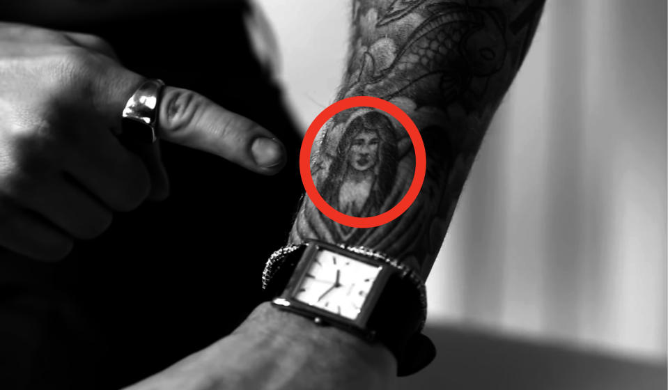 Closeup of Justin's tattoo