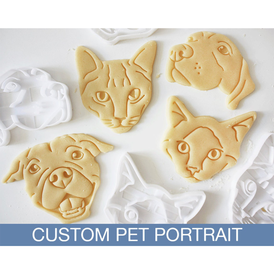 custom pet portrait cookie cutter