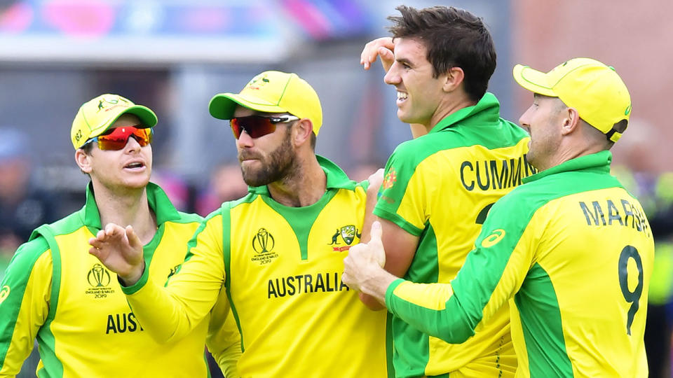 Steve Smith, Glenn Maxwell and Pat Cummins would all be hit hard if CA imposes an IPL ban. Pic: Getty