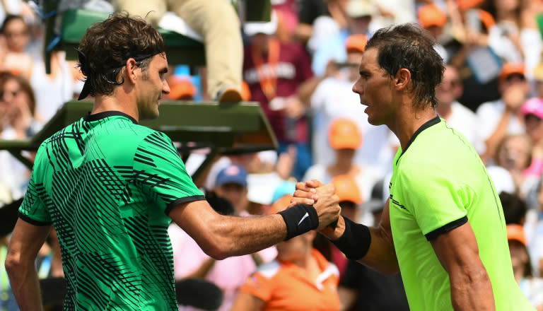 Roger Federer of Switzerland (left) and Rafael Nadal of Spain (right) will play side-by-side for Team Europe in the Laver Cup, a Ryder Cup golf style event