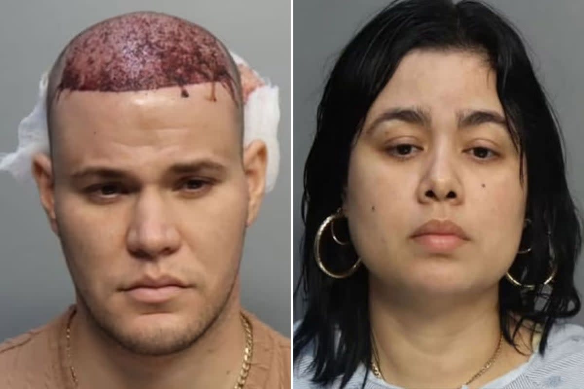 Eugenio Ernesto Hernandez-Garnier, 27, and Yusleydis Blanca Loyola, 32, in mug shots (Miami-Dade Corrections & Rehabilitation)