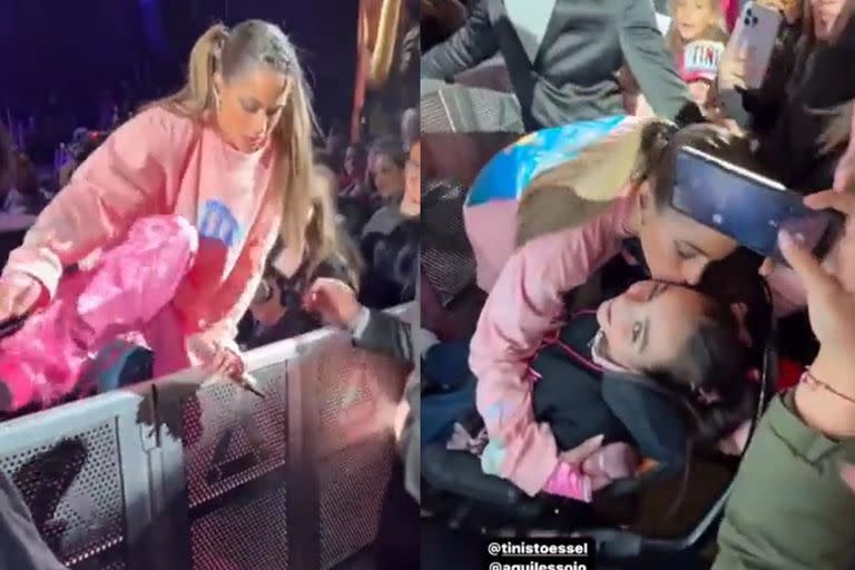 Tini Stoessel tuvo un conmovedor gesto con una pequeña fan en pleno show.