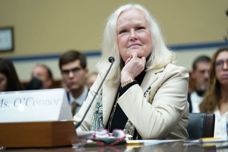 Former Assistant Attorney General Eileen O'Connor testifies as the House Oversight and Accountability Committee holds its first hearing on an impeachment inquiry into President Joe Biden on Thursday. Photo by Bonnie Cash/UPI